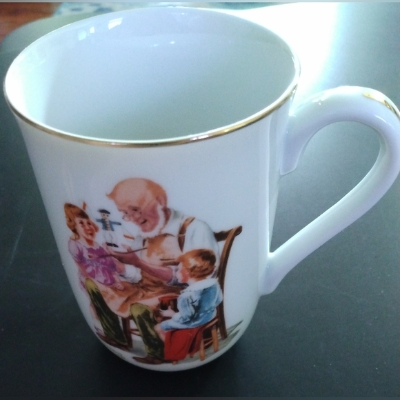 VGC Vintage 1982 Norman Rockwell Set Of Four Collector Mugs In Origional Box - Picture 4 of 9